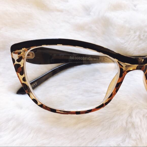 Bailey Cheetah Cat Eye Bi-Focal Reader Glasses - Picture 3 of 10
